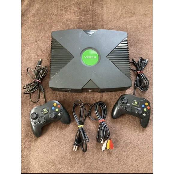 Microsoft Xbox Original Console Bundle with 2 OEM Controllers *CLEANED & TESTED*